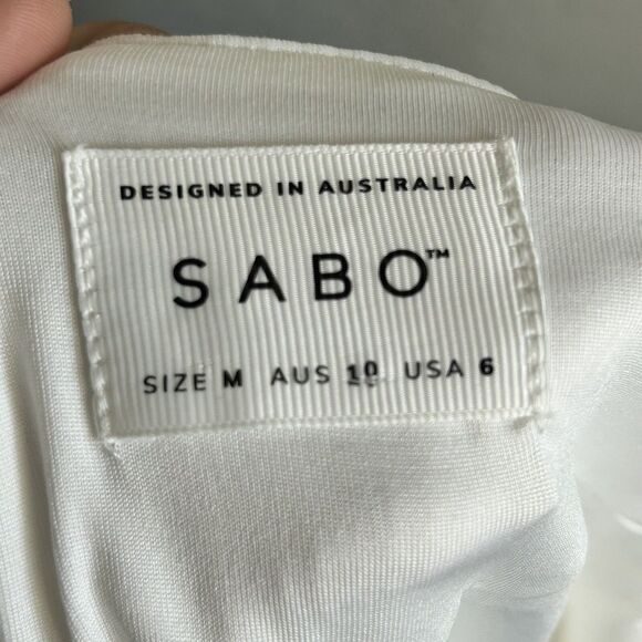 Sabo Dress Womens Medium White Long Sleeve Carmelita Cutout Bodycon Mini - Picture 7 of 8